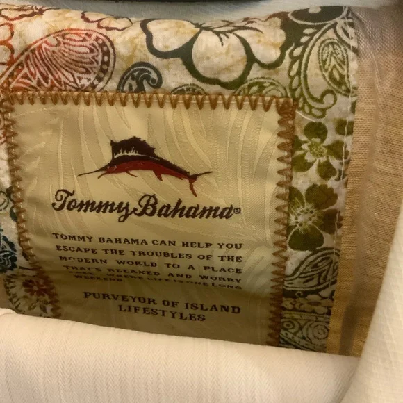 Tommy Bahama soft cream Suit.